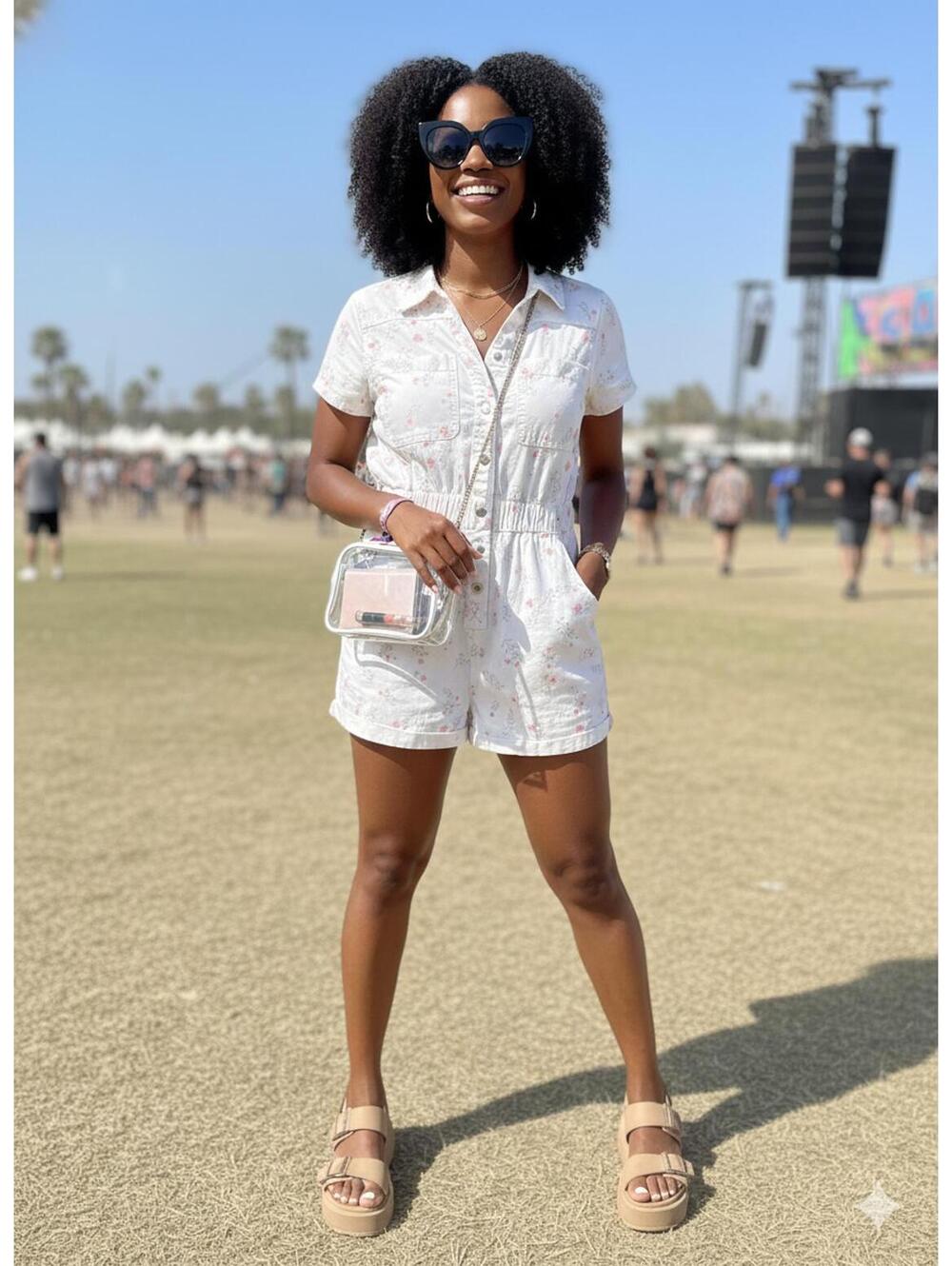Celebrity Pink - Floral Collared Romper - Size S